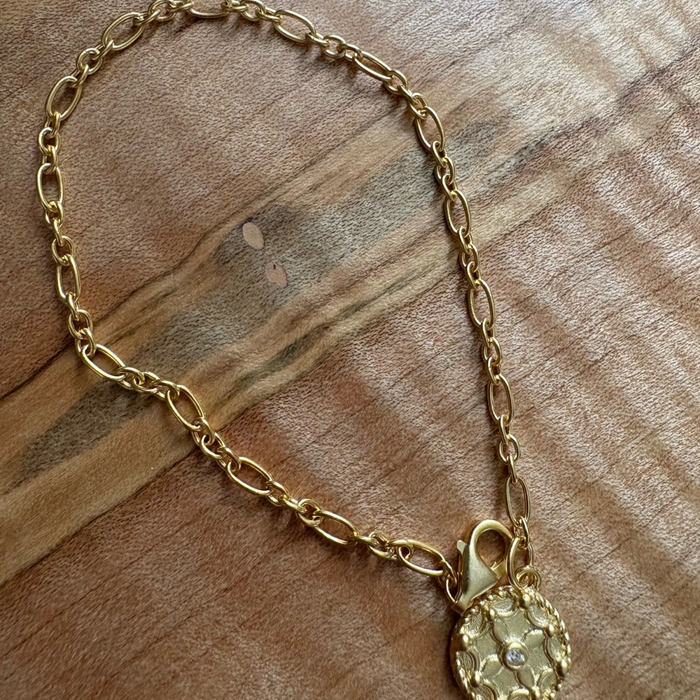 Freida Rothman Matte Gold over Sterling Silver Chain Bracelet FR Logo